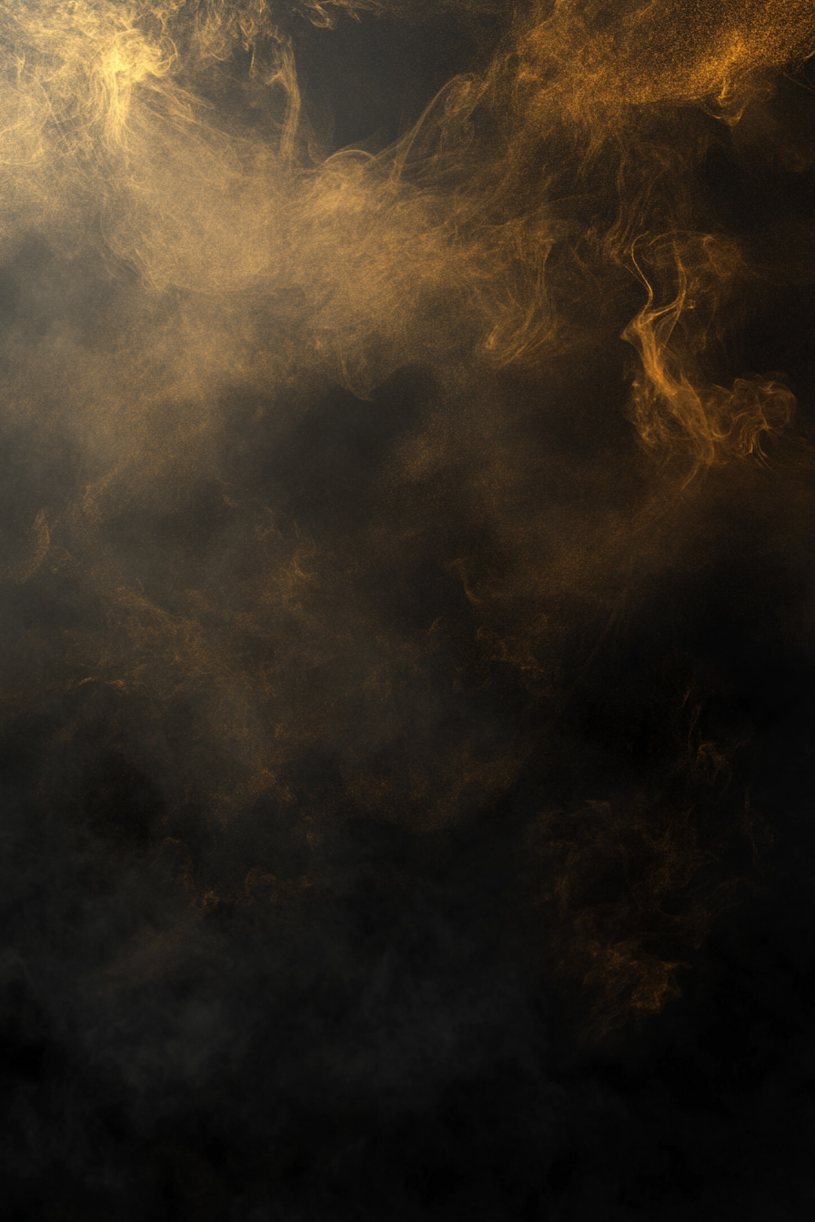 Dark center, gold smoke gradient, seamless background, no floor.