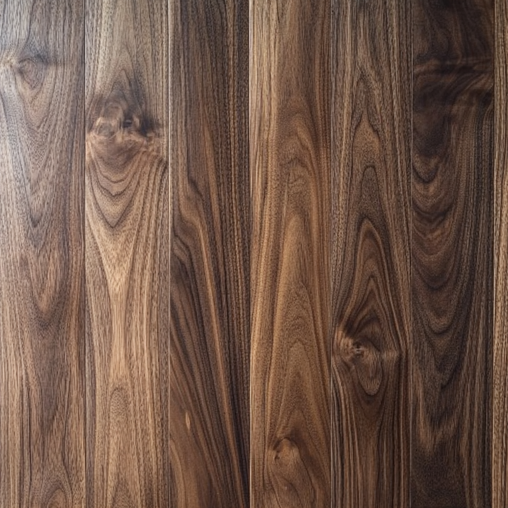 Dark walnut wood adds texture to products