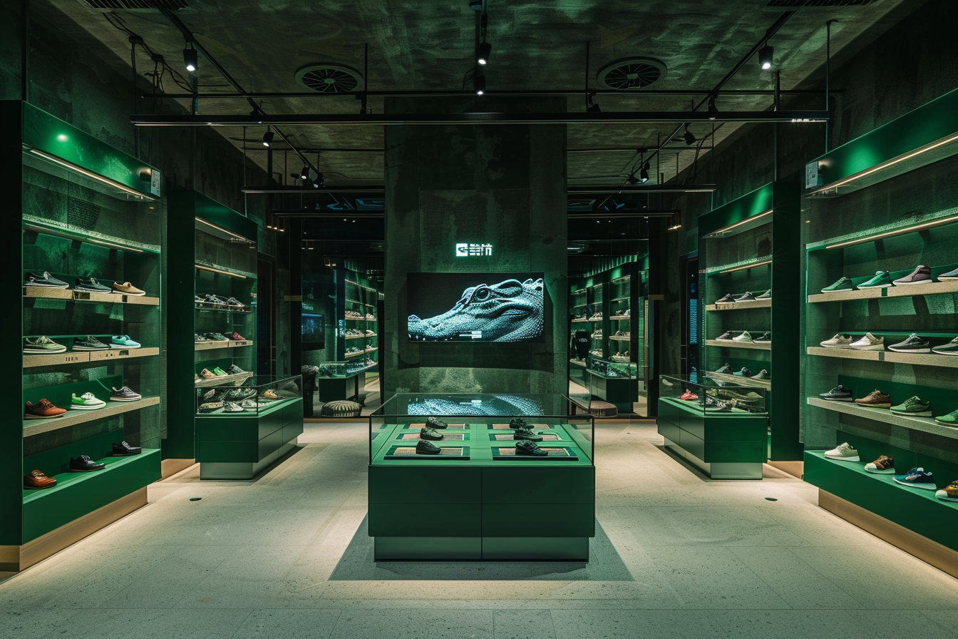 David Chipperfield Shoe Shop with Crocodile Background 