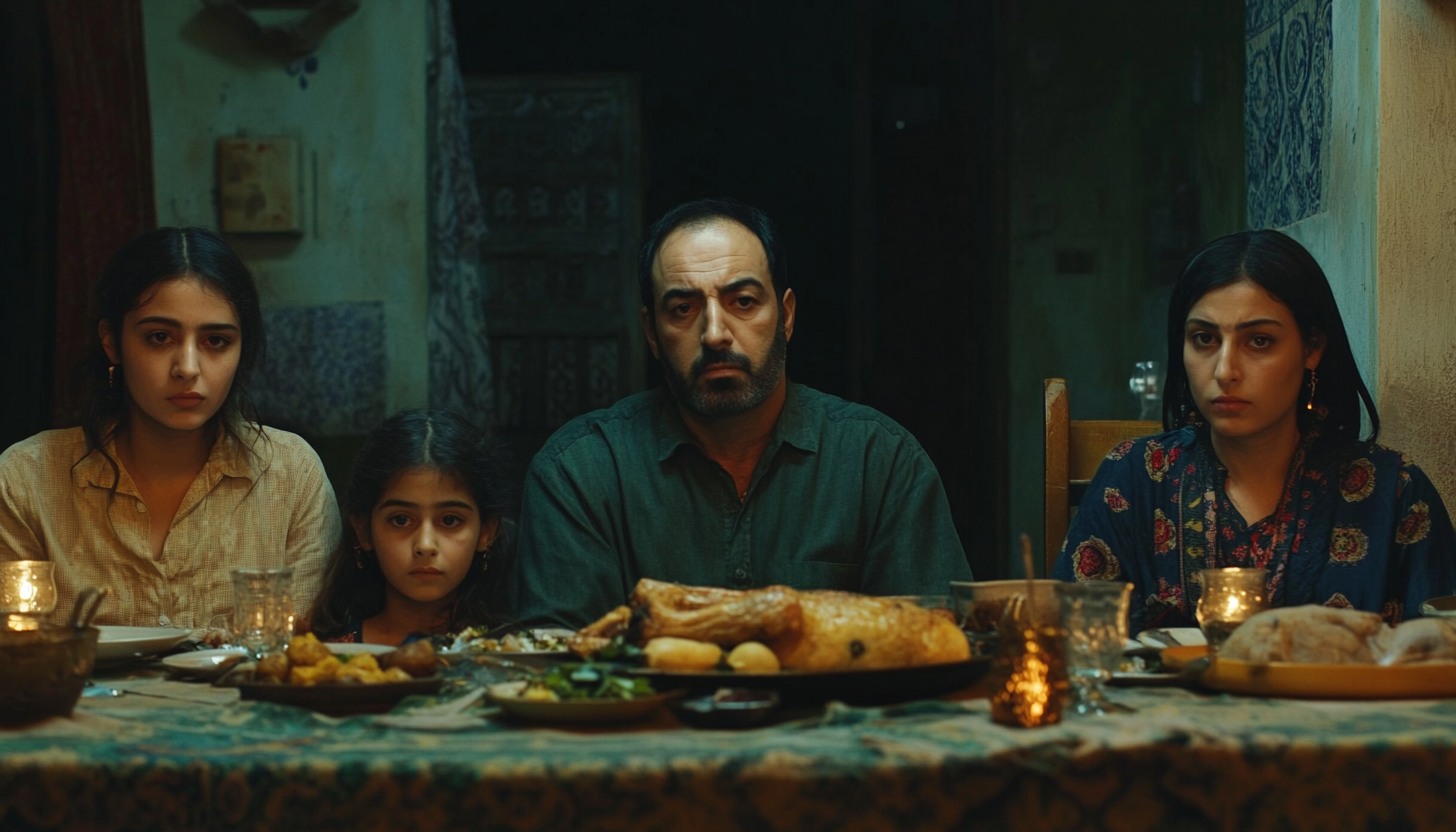 David Fincher-esque Family Dinner Scene in Middle East