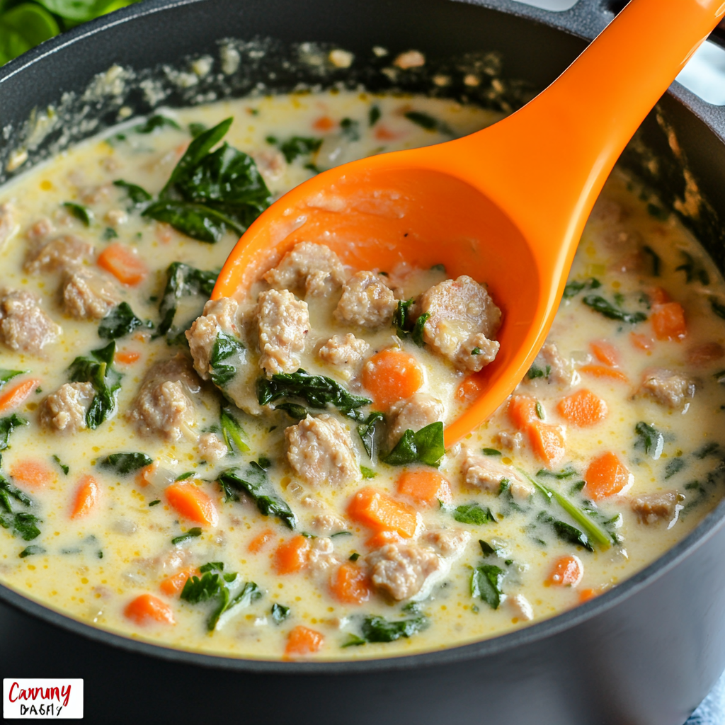 Delicious Italian Sausage Soup with Creamy Parmesan