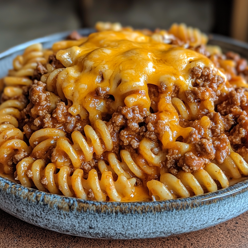 Delicious Rotini Pasta with Savory Beef Sauce