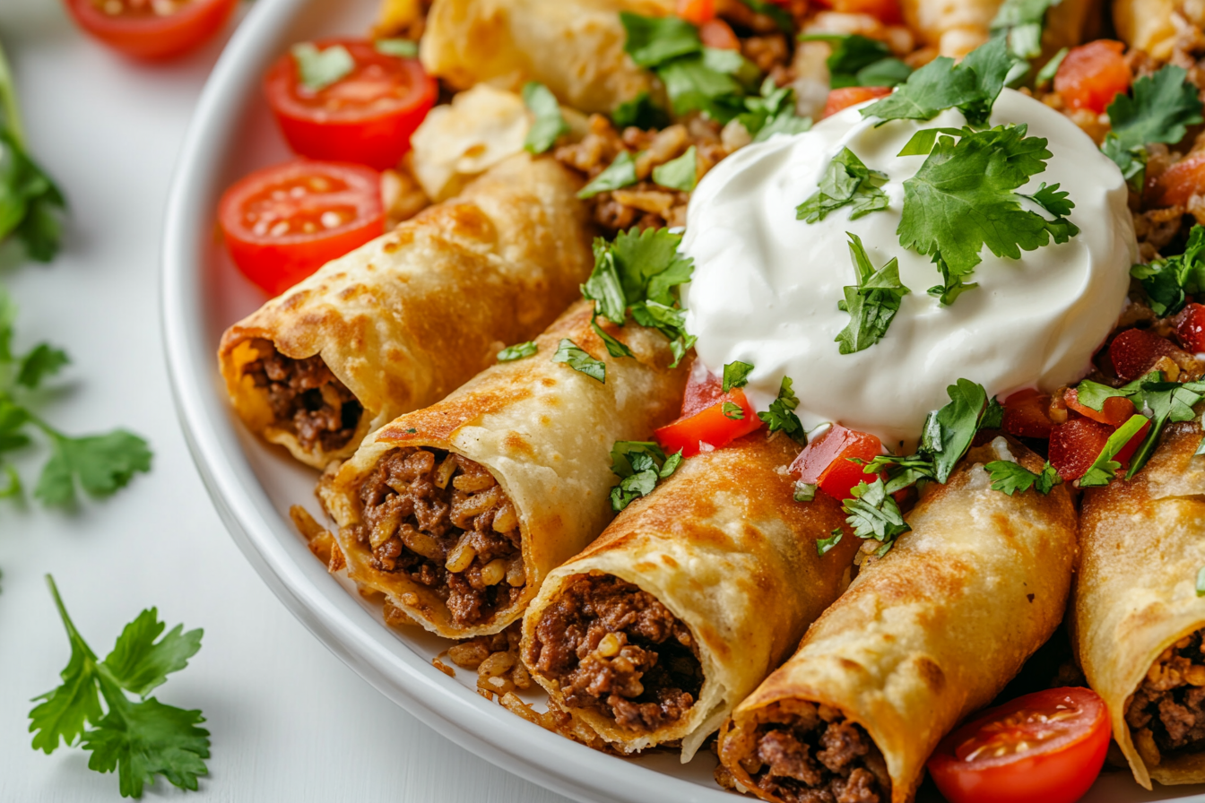 Delicious Tempting Plate: Beef Taquitos Rice Casserole Photo