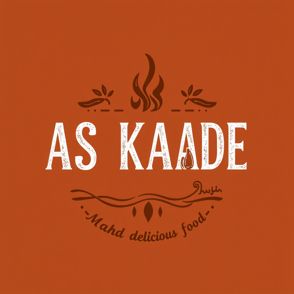 Delicious food logo AS KADE with food aesthetics.