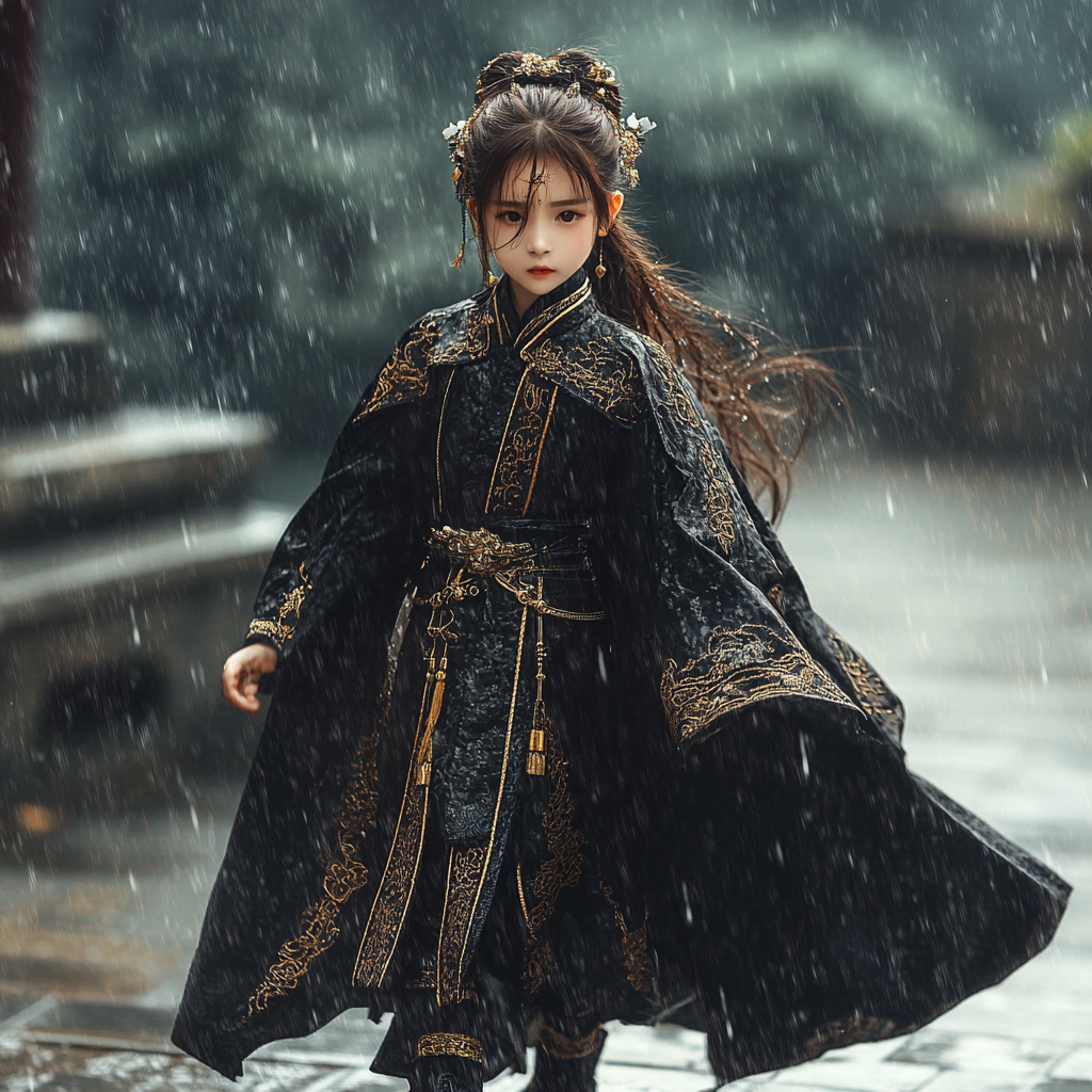 Description of 14-year-old Chinese girl in Tang costume.