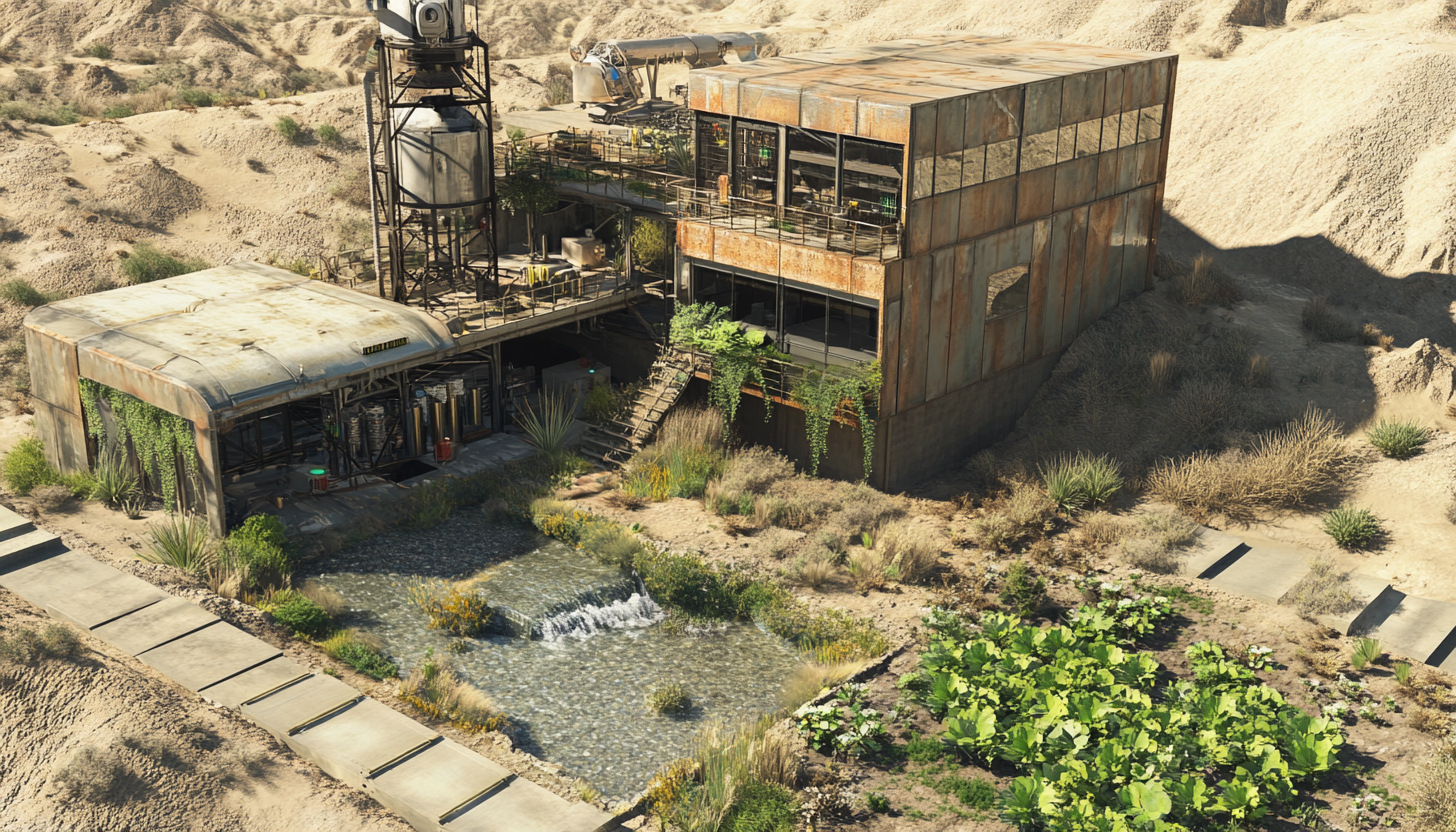 Desert Outpost with Oasis and Watch Tower.