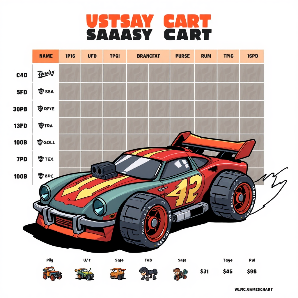 Design Training Chart for Fantasy Cars for Characters