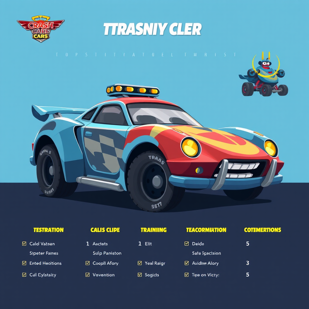 Design chart for creating fantasy crash game vehicles.