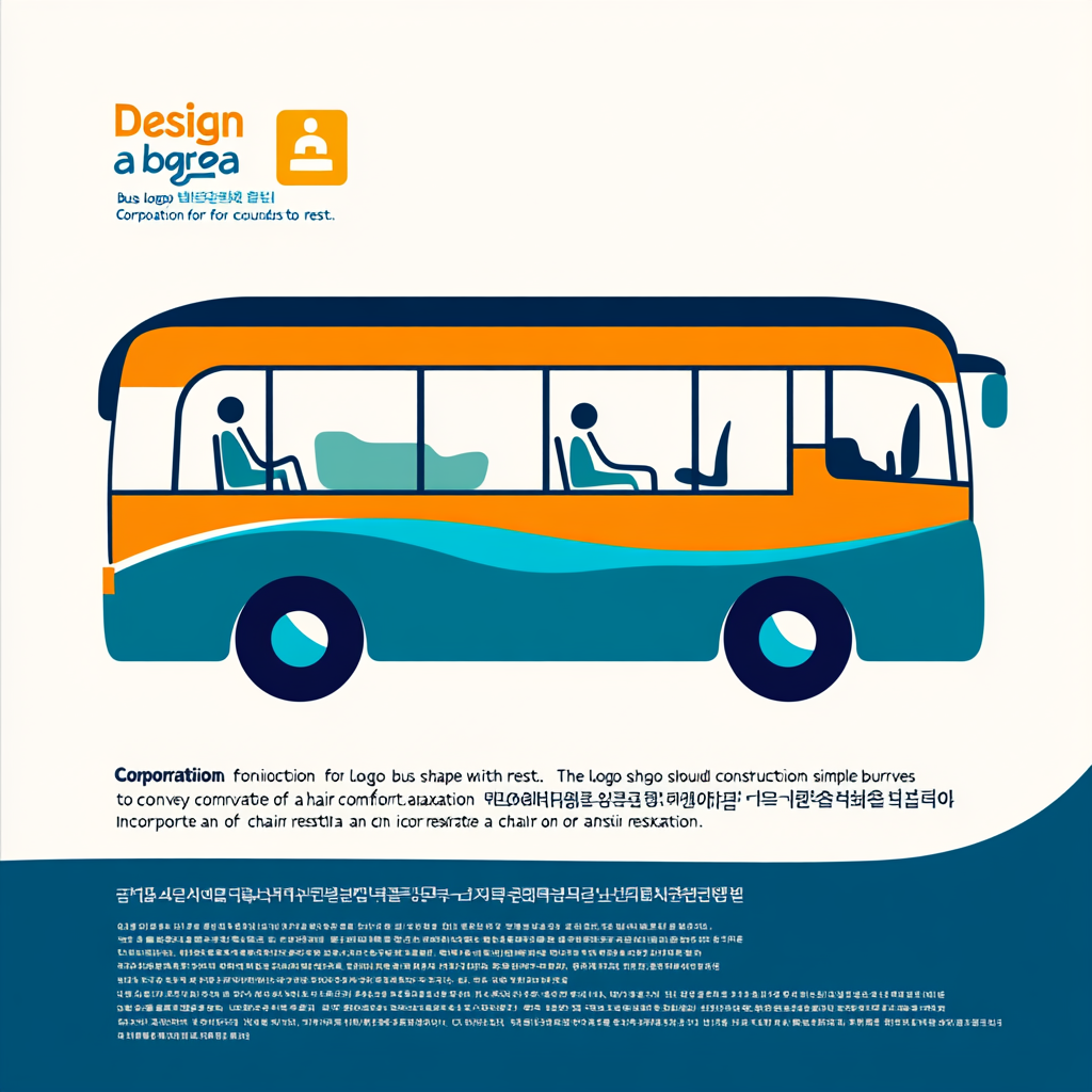 Design logo for '쉼카' bus, symbolizing comfort and safety.