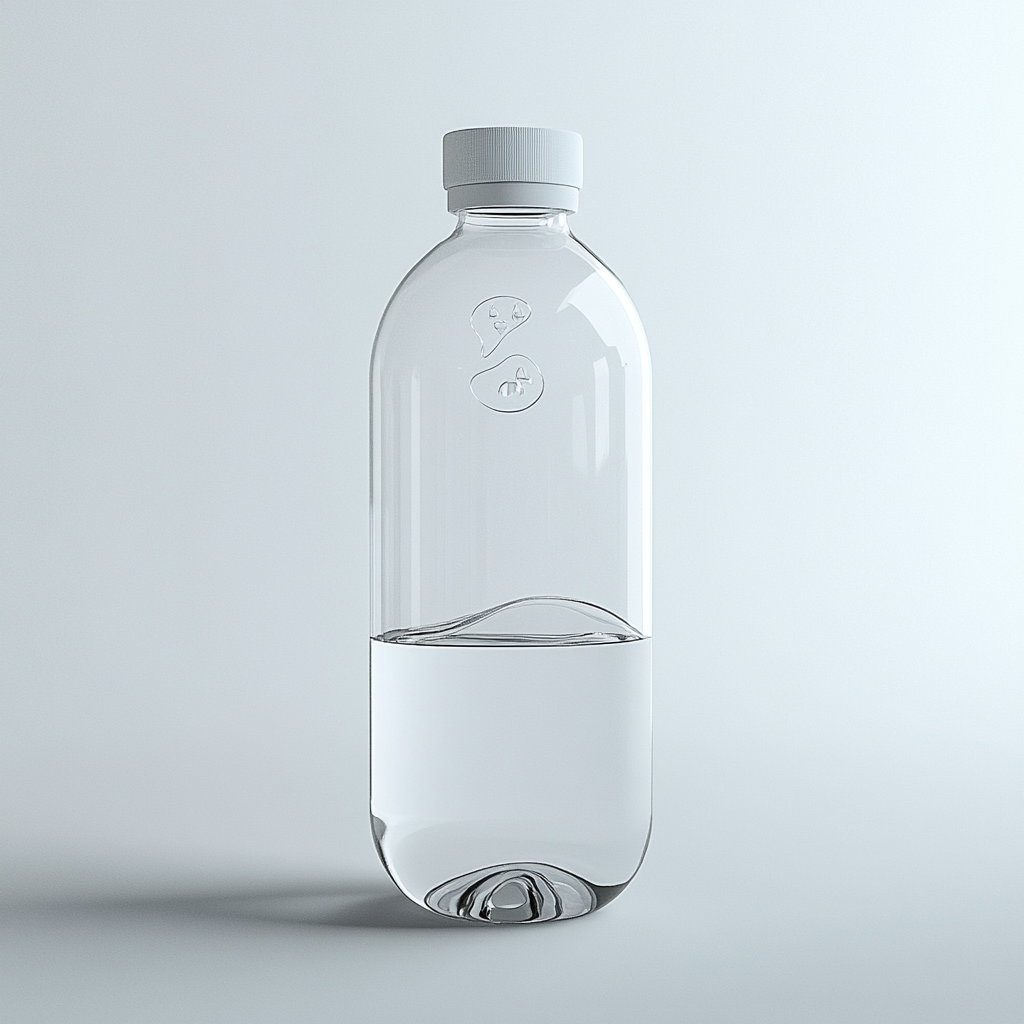 Design minimalist plastic water bottle with modern style.