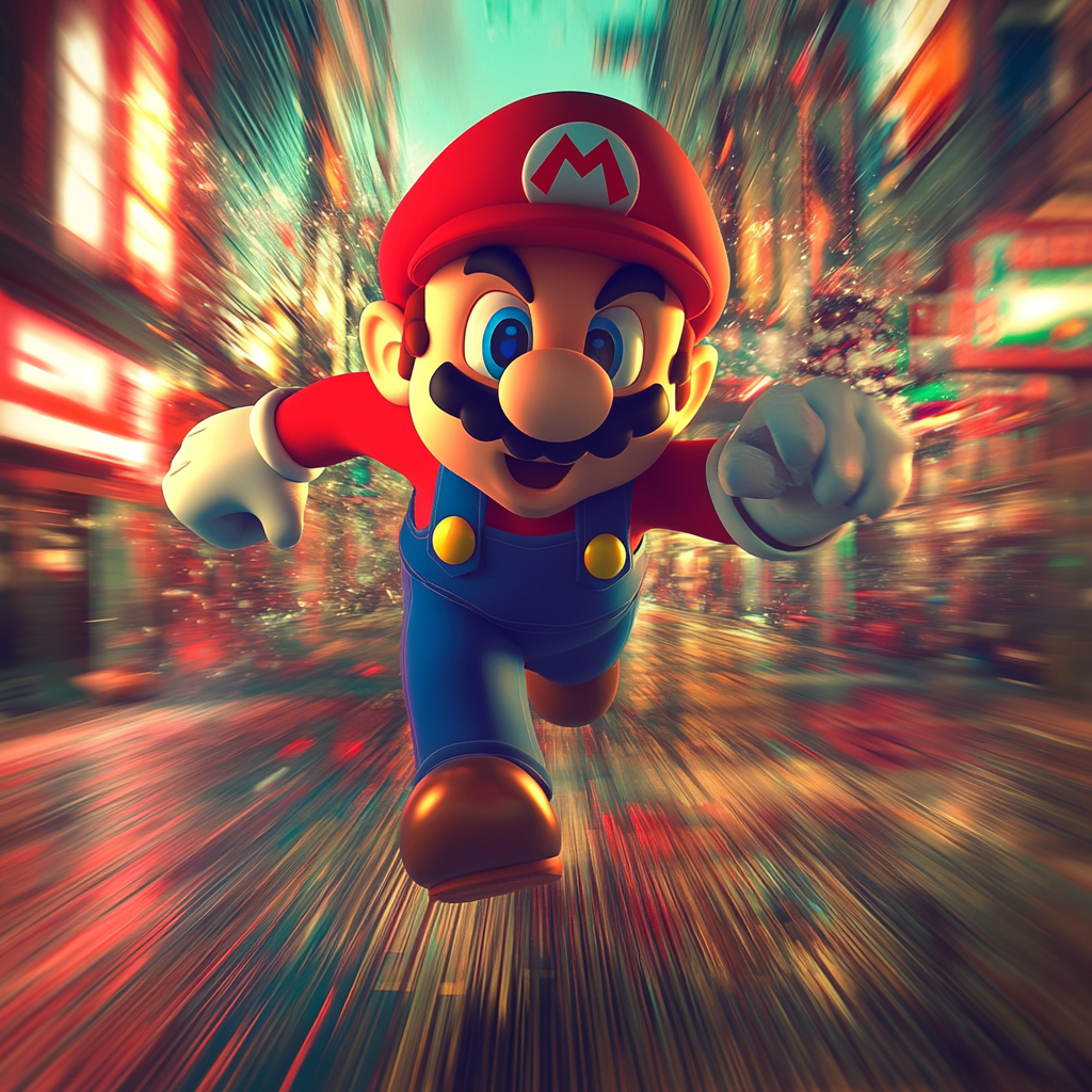 Detailed 3D Super Mario In Action Background