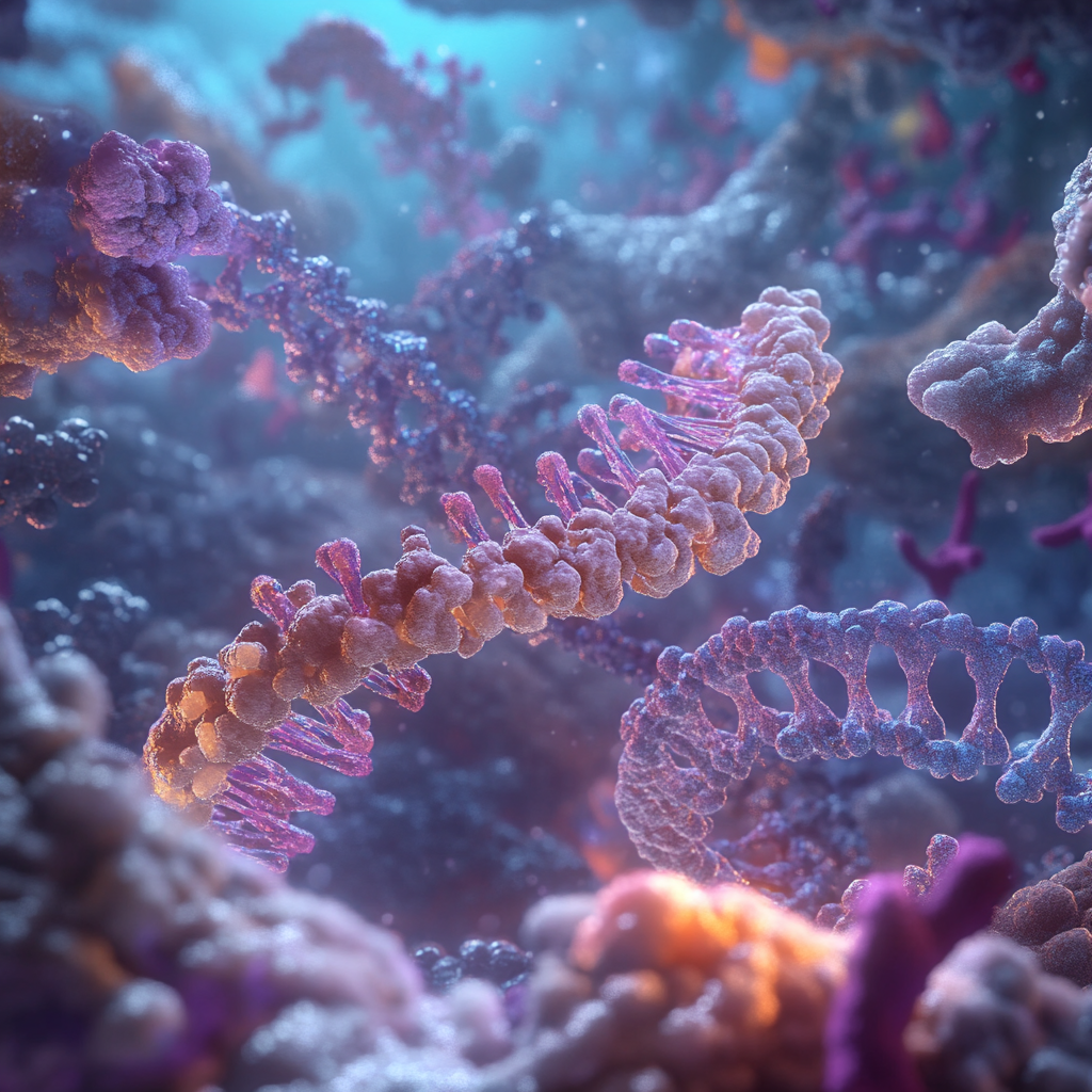 Detailed 4K image: CRISPR/Cas9 gene editing inside cell.