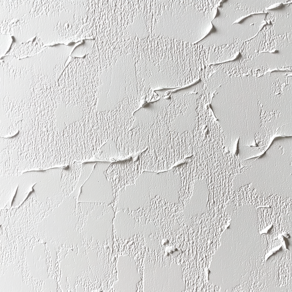 Detailed close-up of white wall with centered wallpaper design.