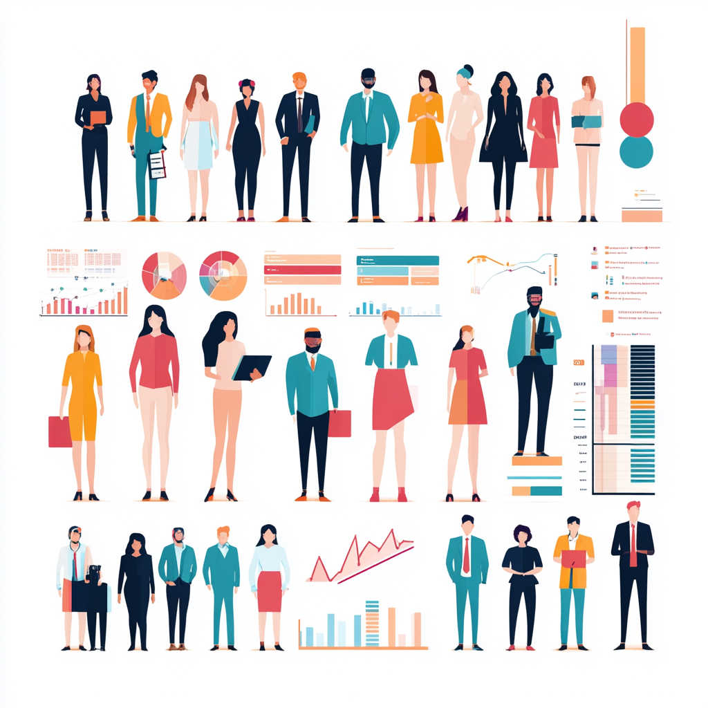 Detailed infographic showcasing demographic segmentation by age, gender, occupation.