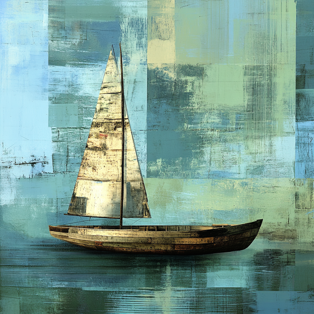 Detailed texture of Brazilian jangada boat against abstract background.