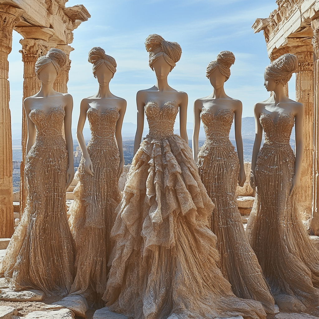 Dior Couture Meets Ancient Greek Statues