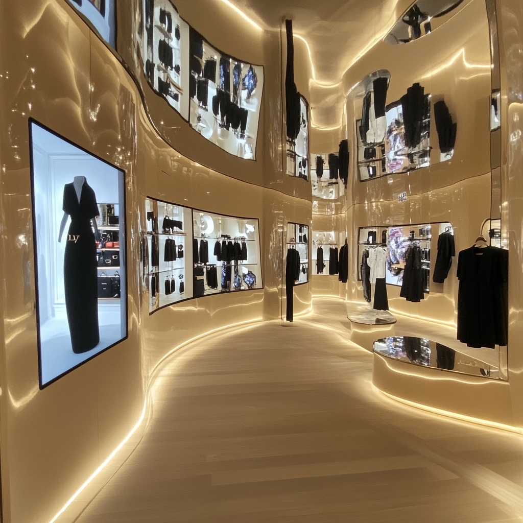 Dior Shop with Changing Model Outfits on Screens