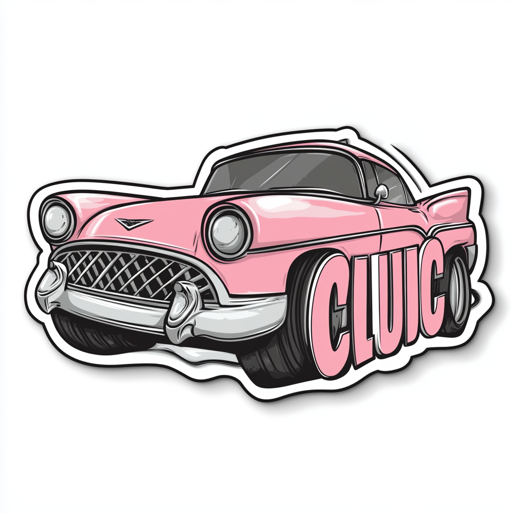 Dirty Baby Club sticker with pink and gray design