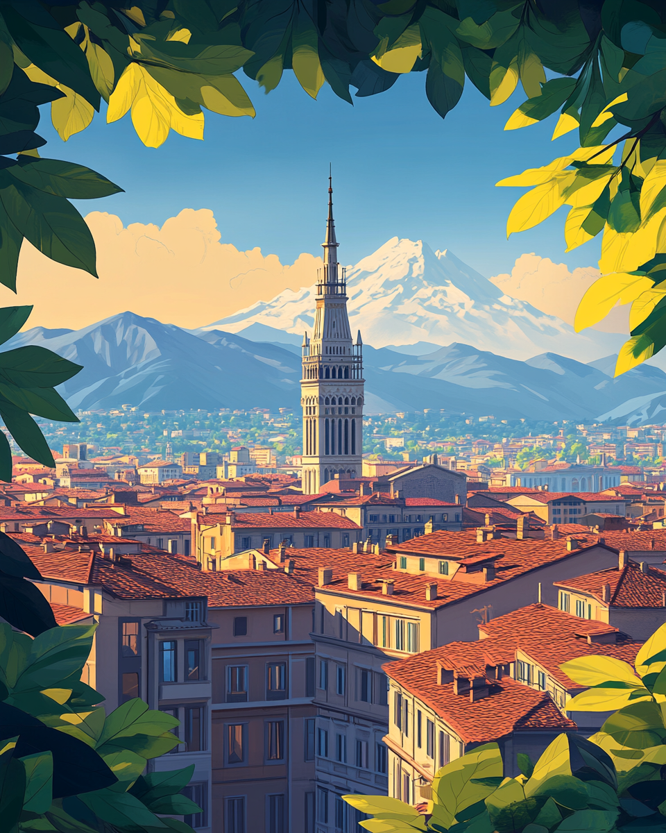 Disney Pixar Style: Torino, Italy with Mole Antonelliana