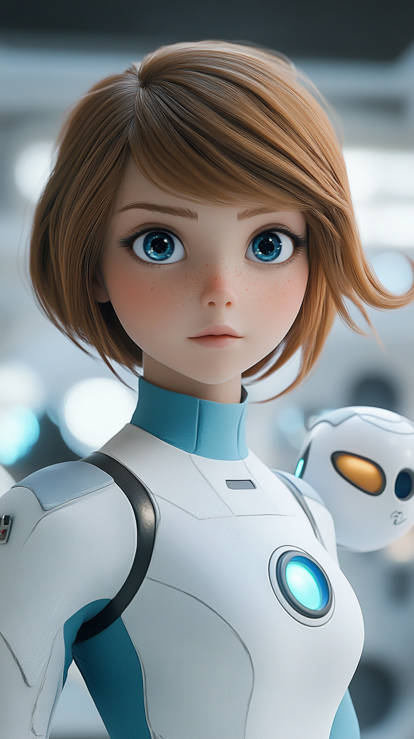 Disney Sci-Fi Space Princess with Cute Robot Companion