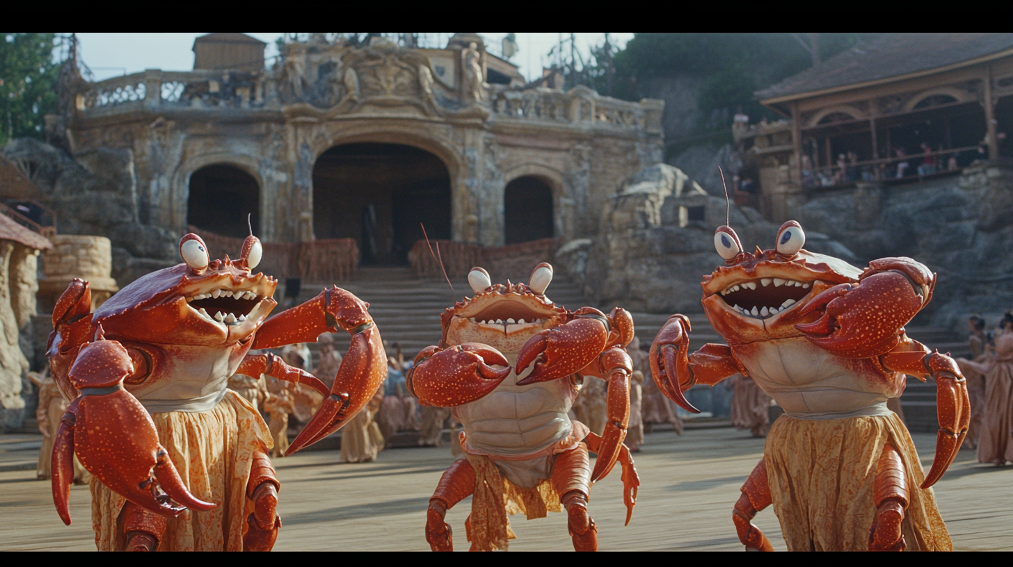 Disney-Style Crab Performance at Outdoor Amphitheater