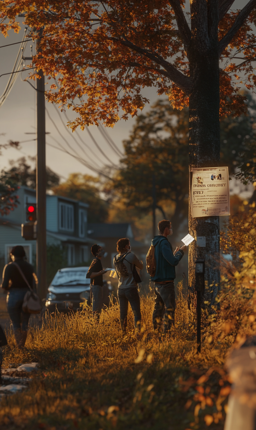 Diverse Group Reacts to Health Scare Flyer - Ultra-realistic 8k Cinematic Focus