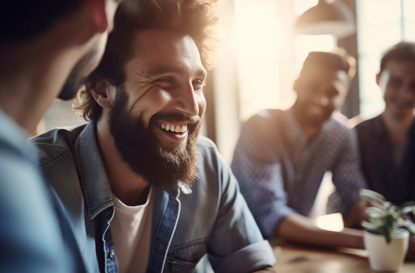 Diverse office team enjoys a moment together