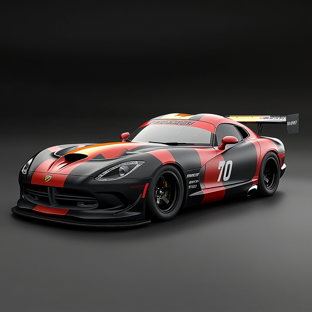 Dodge Viper transformed into NASCAR stock car with aerodynamic design