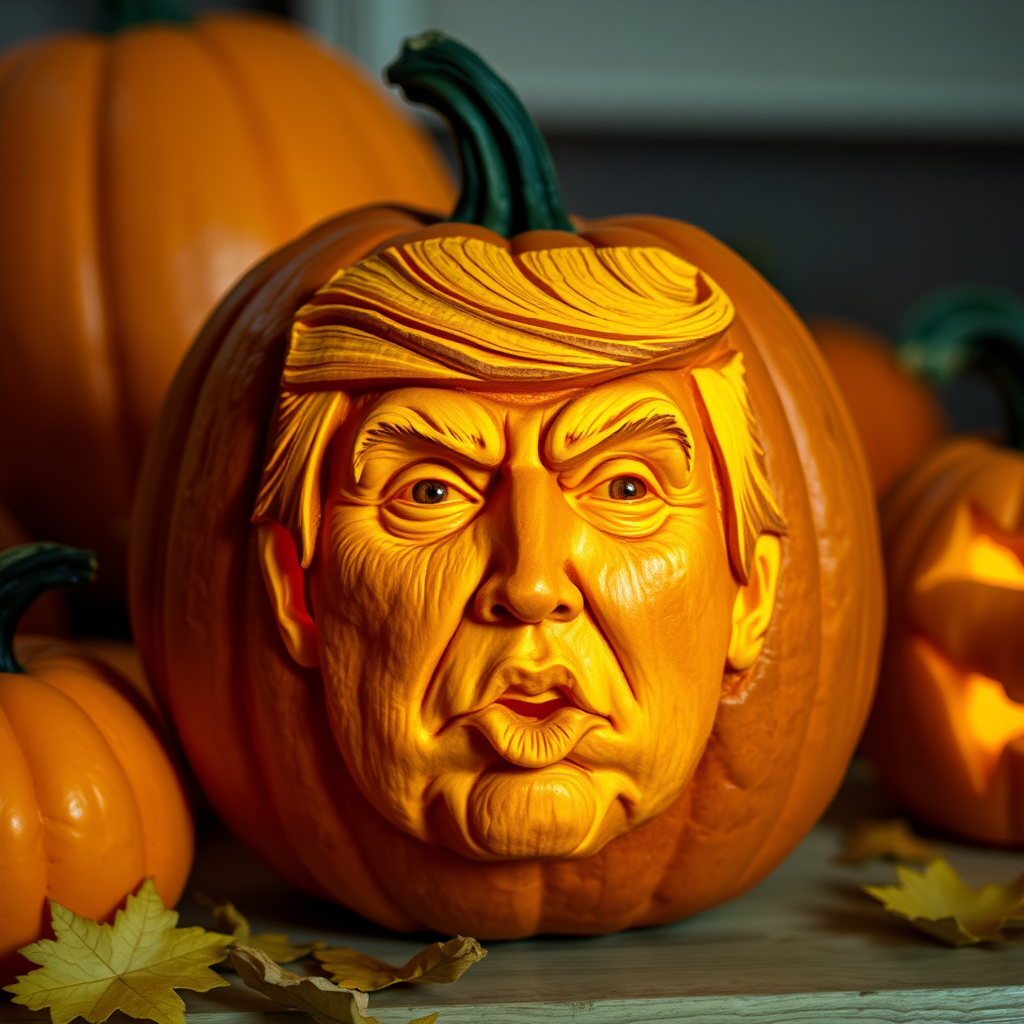 Donald Trump Pumpkin Carving Photo