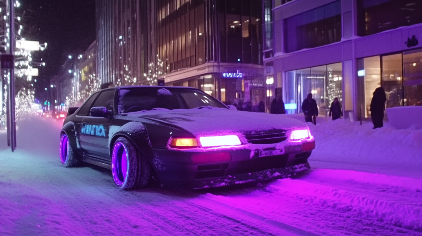 Downtown Wellington Night Bosozoku Car Snow HD