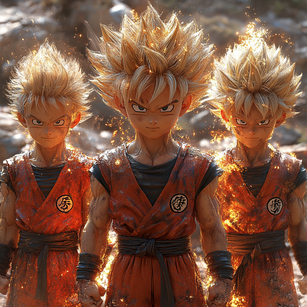 Dragon Ball Super Saiyan Trio Ready for Battle