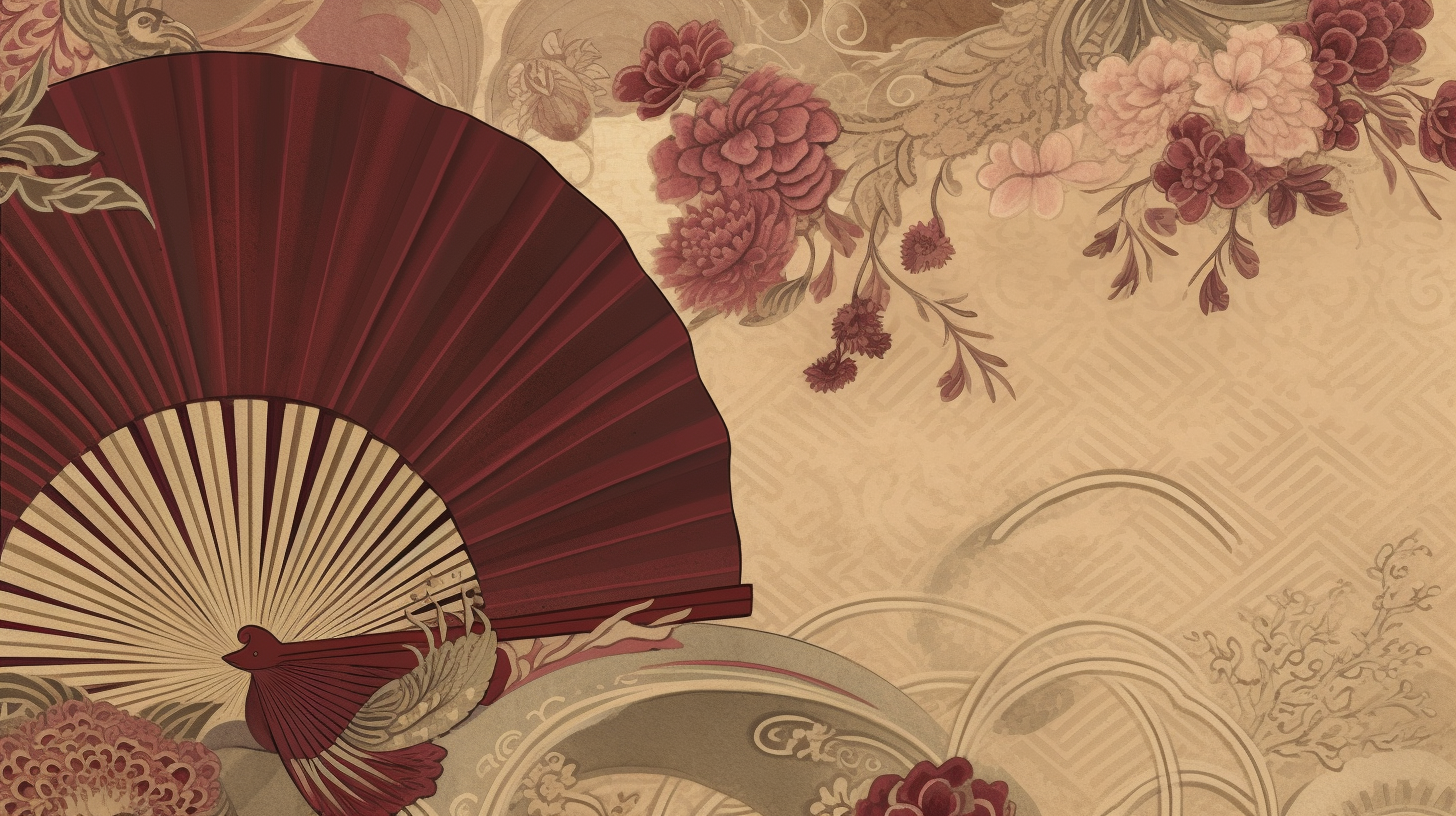 Dragon-themed Asian wallpaper design with lotus flowers