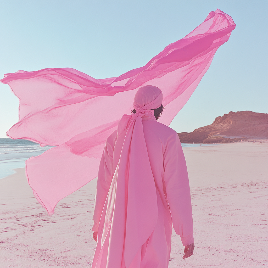 Dreamy Beach Popup in Pink Tones - Full Length Image