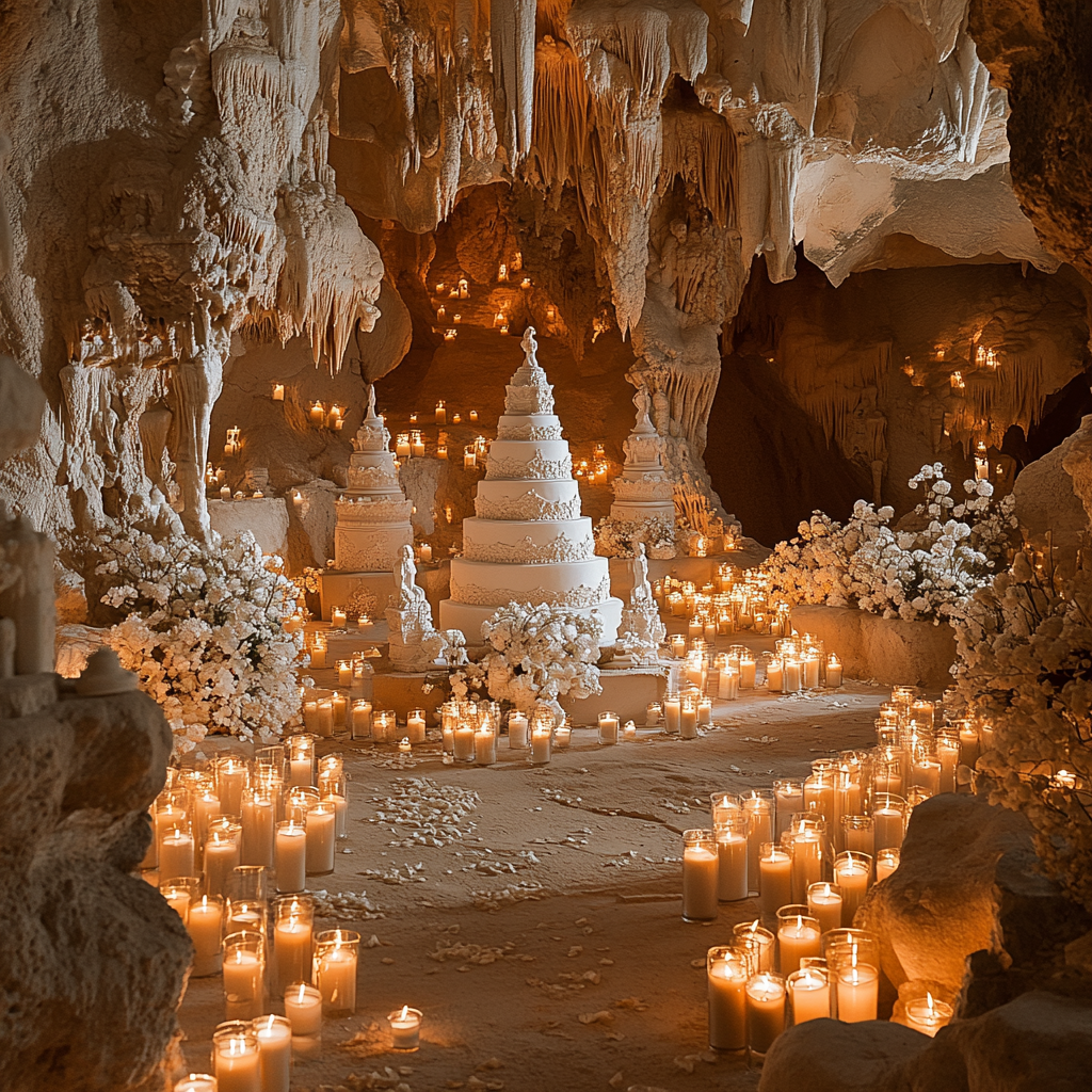 Dreamy wedding ceremony in Al Ula cave-like setting