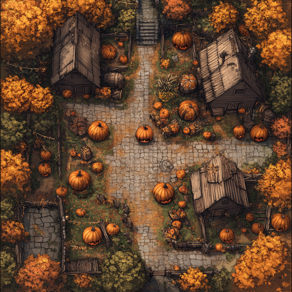 Dungeons & Dragons Harvest Festival Village Battle Map