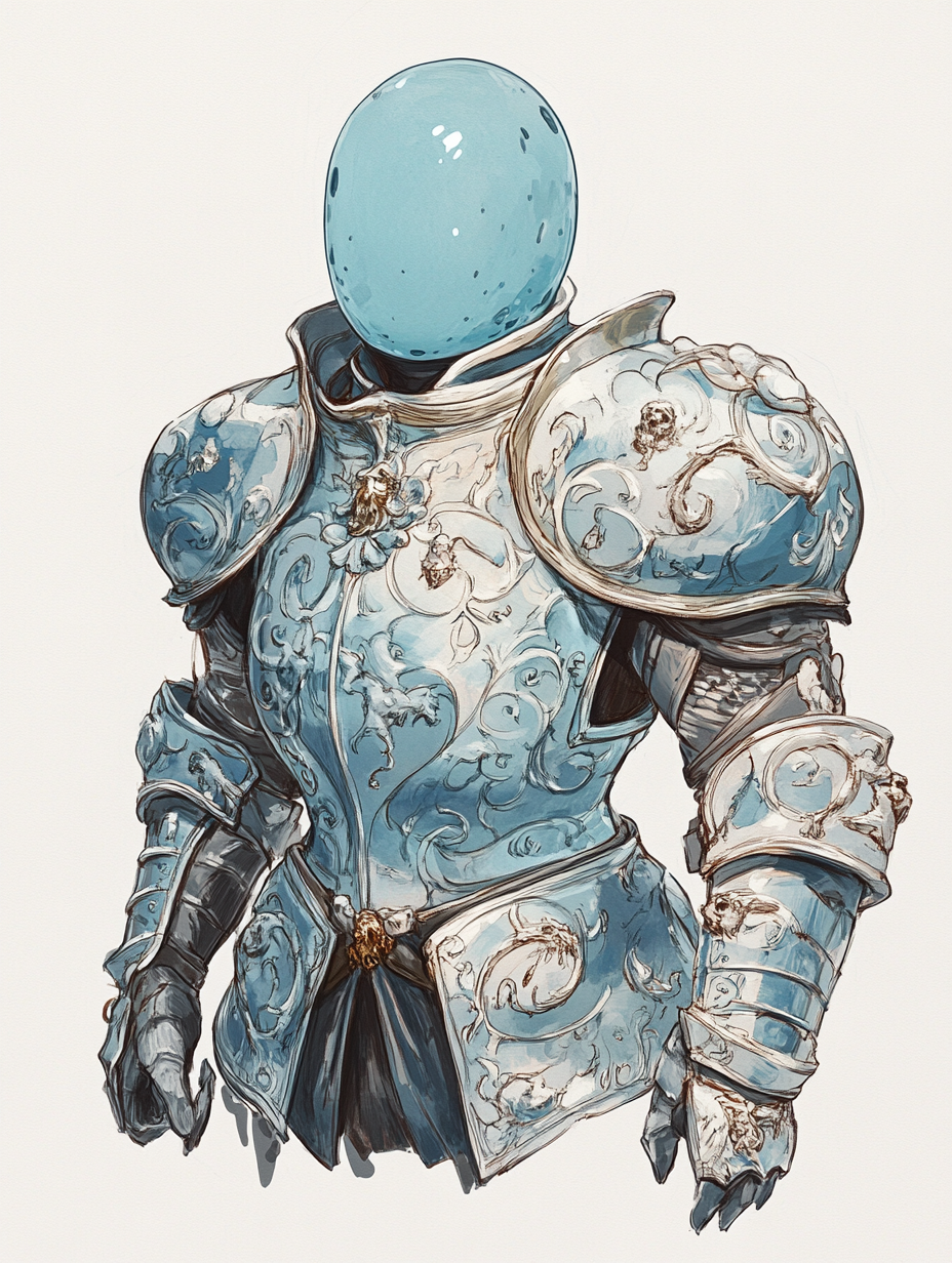 Dungeons and Dragons character in silver knight armor.