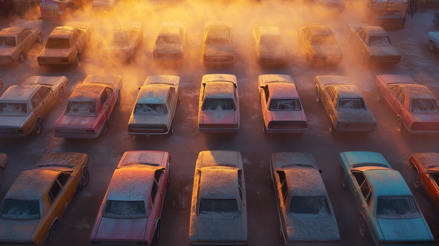 Dusty Cars in Morning Light: Disney 3D Animation