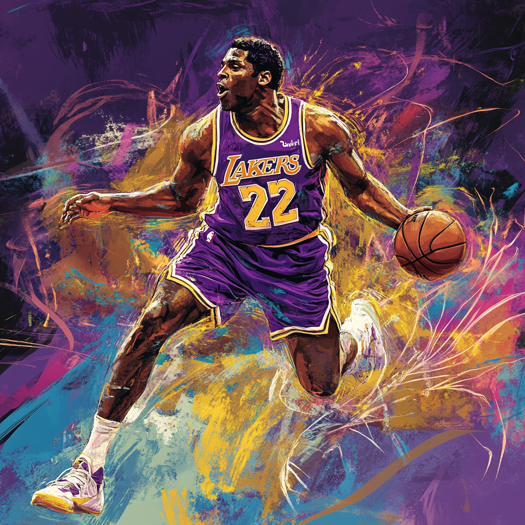 Dynamic Magic Johnson Basketball Poster Graffiti Art 