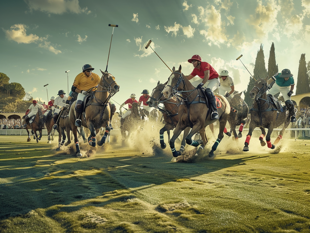 Dynamic polo game showcases action, tradition, elegance.