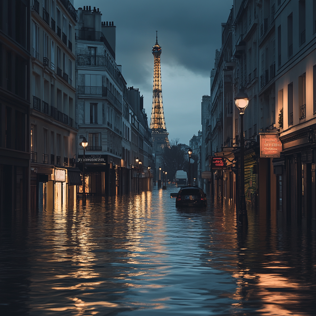 Dystopic French City Underwater: Hypermaximalist Cinematic Photography