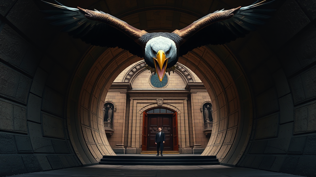 Eagle Tunnel Entrance Scene with Person Illustration