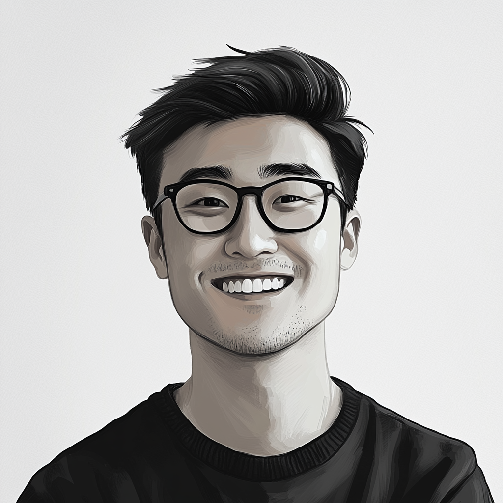 East Asian man in late 20s with stylish smile.