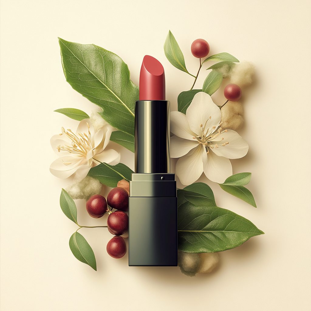 Eco-Friendly, Organic Lipstick: Natural Beauty Advertisement