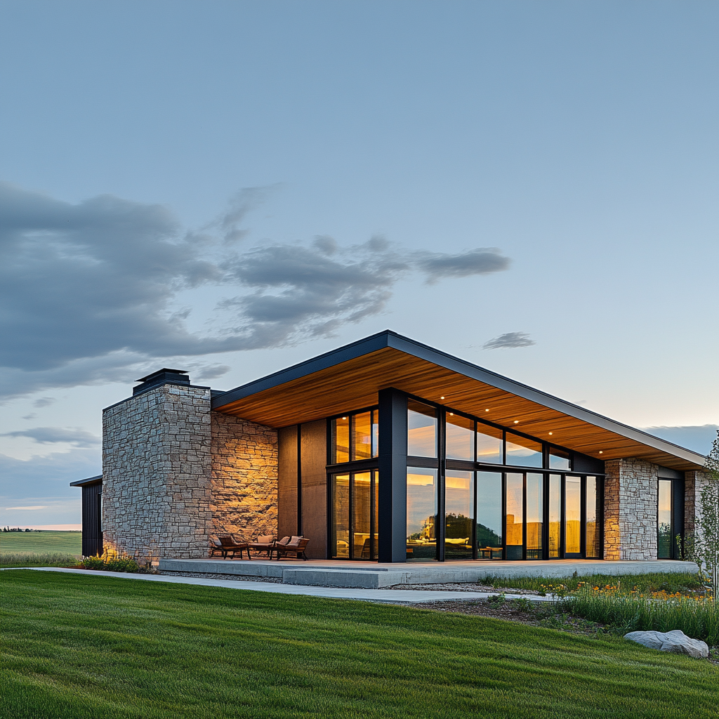 Eco-friendly Montana home with mountain views & smart features.