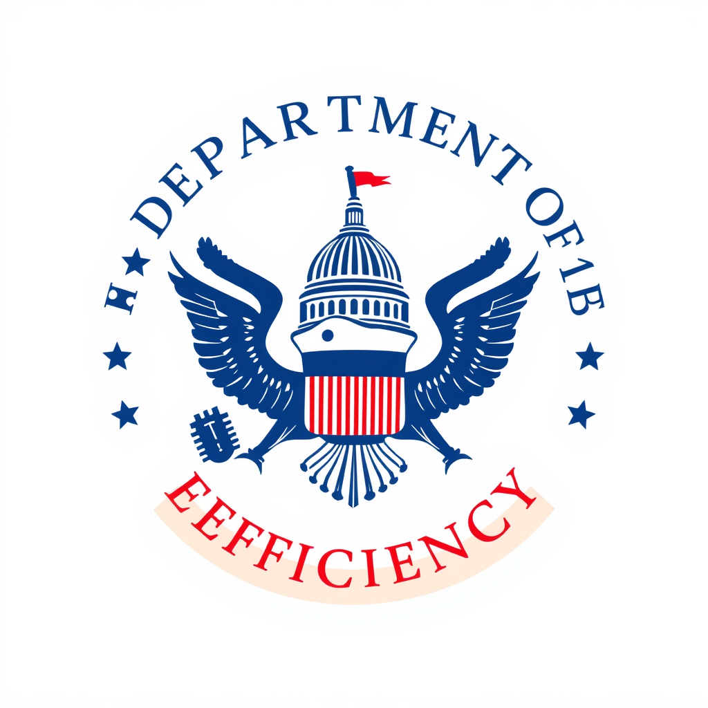 Efficiency Department Logo in Red, White, and Blue