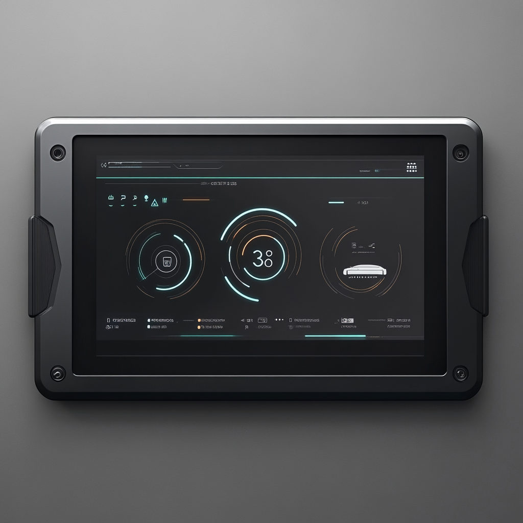 Electric Car Tablet with Futuristic Design and Features