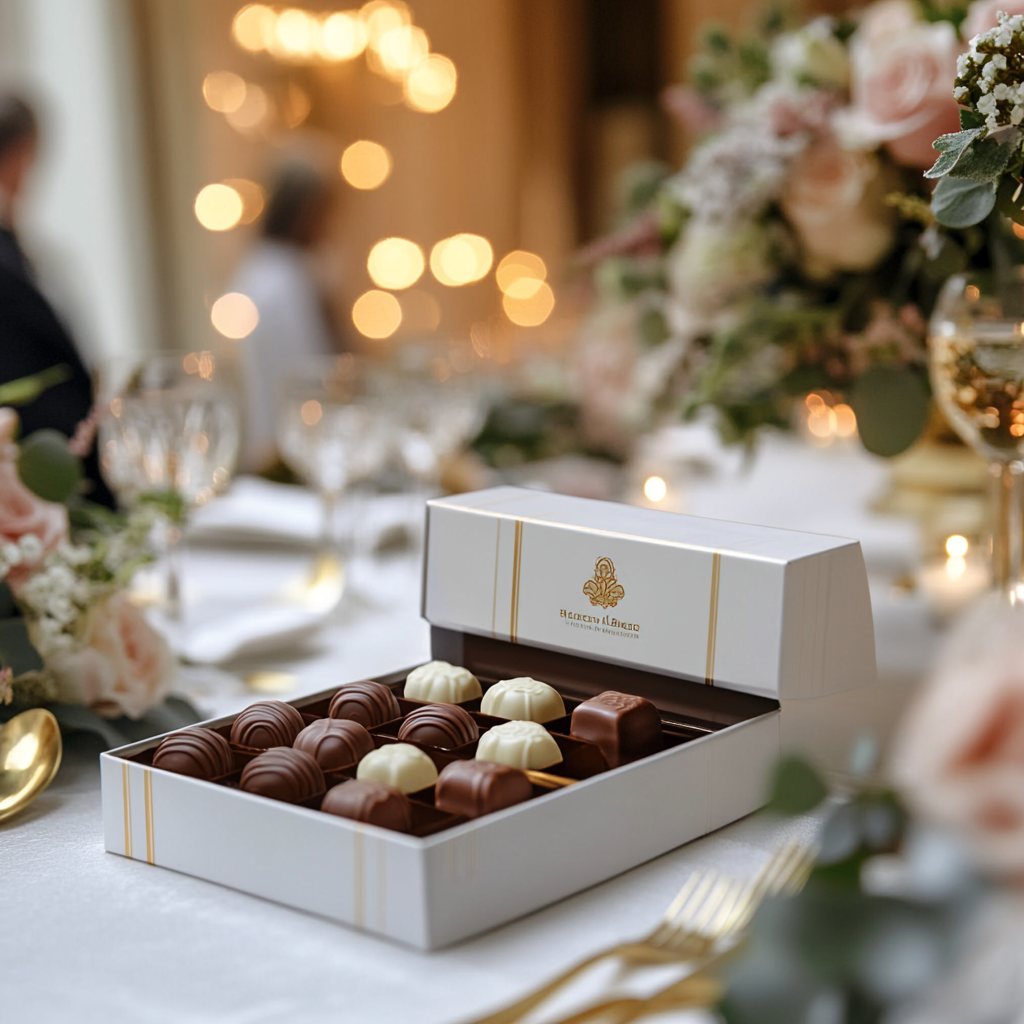 Elegant Chocolates in a Luxurious Wedding Setting