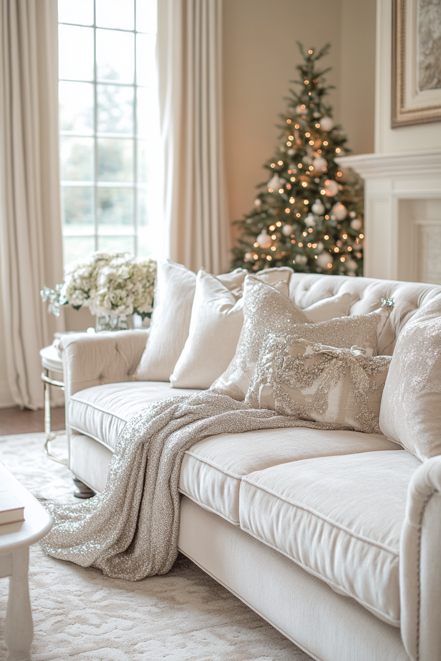 Elegant Christmas room with subtle sparkle