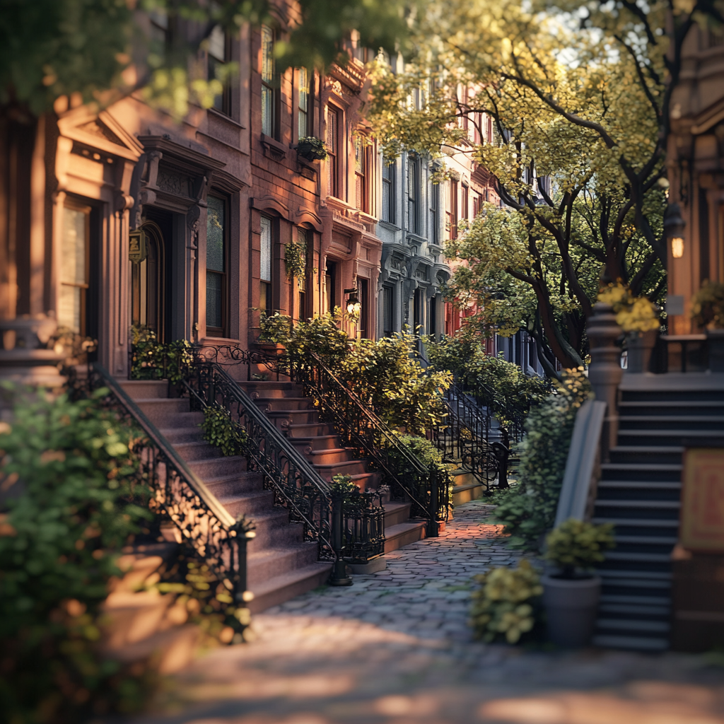 Elegant New York City Street in Morning Light