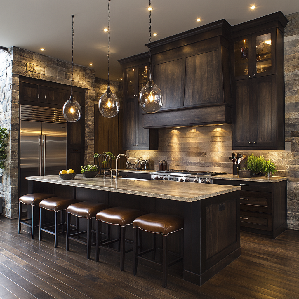 Elegant Polished Rustic Kitchen with Modern Appliances